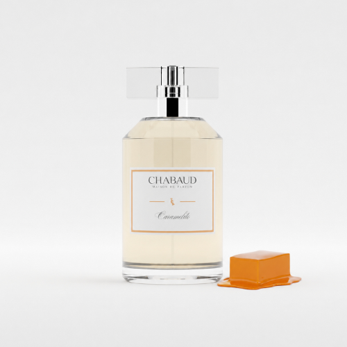 Frasco CARAMELITO fragancia gourmand dulce y cremosa
