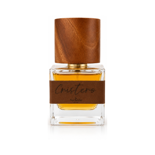 Perfume CRISTERO con oud cuero negro y azafrán