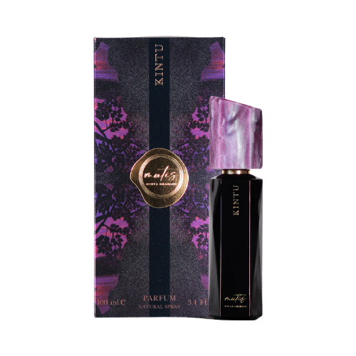 Frasco Kintu fragancia mística con rosa y oud