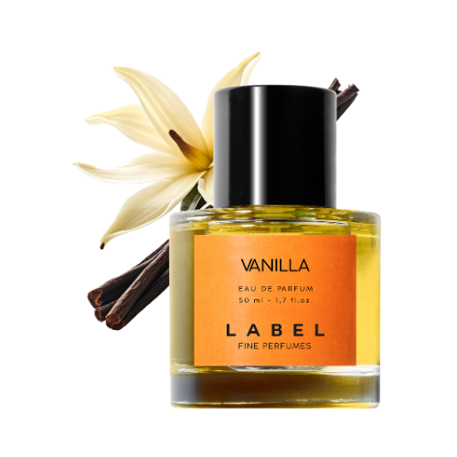 Frasco VANILLA fragancia gourmand cálida y envolvente