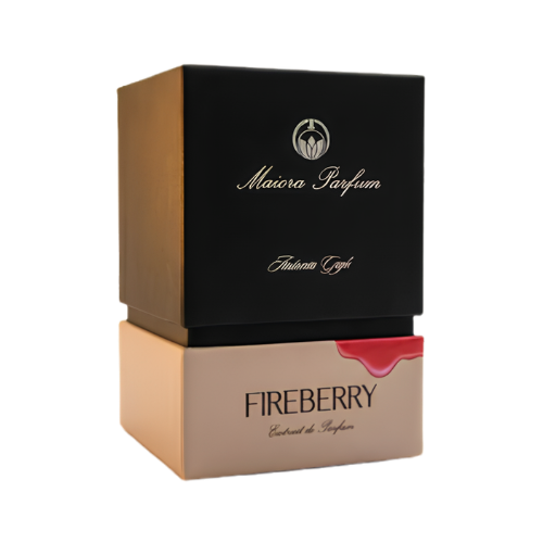 Frasco FIREBERRY fragancia intensa con ámbar y almizcle